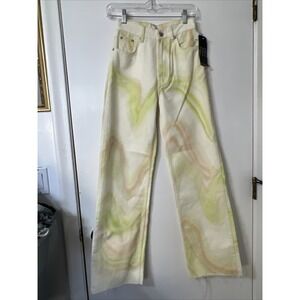 MWT Stradivarius Womens 5 Pocket Design Denim Tie Dye Jeans Size 2